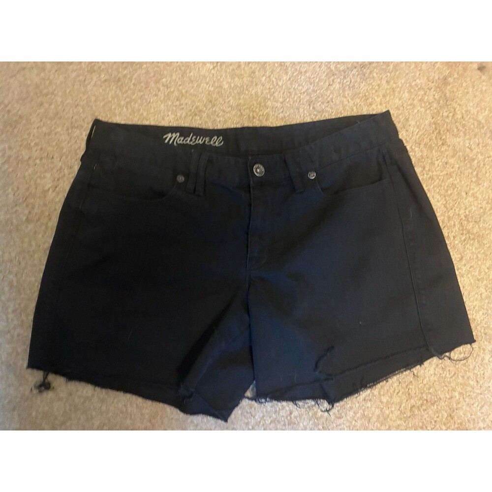 Madewell Cut Off Denim Jean Shorts Women’s Size 31 Black Festival Country